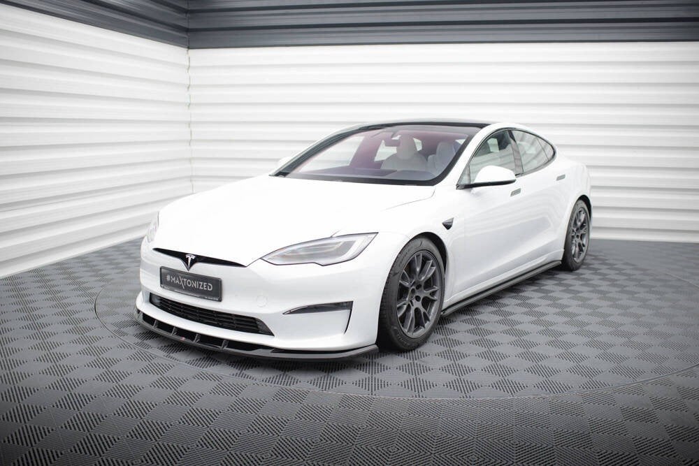 Voorlip sideskirt diffuser spoiler - Tesla Model S Plaid 21+