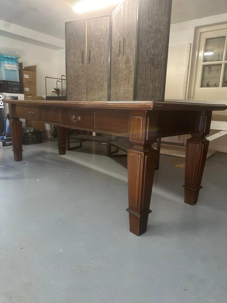 Antieke houten eettafel met lades, Ophalen