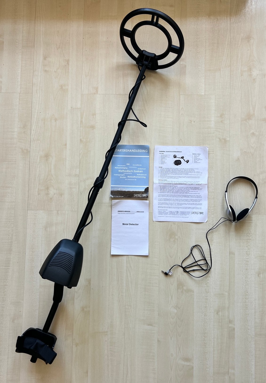 Complete Metaaldetector Set – Ground Force 23, Zo goed als nieuw, 30 cm of minder, Instelbare gevoeligheid, Ophalen
