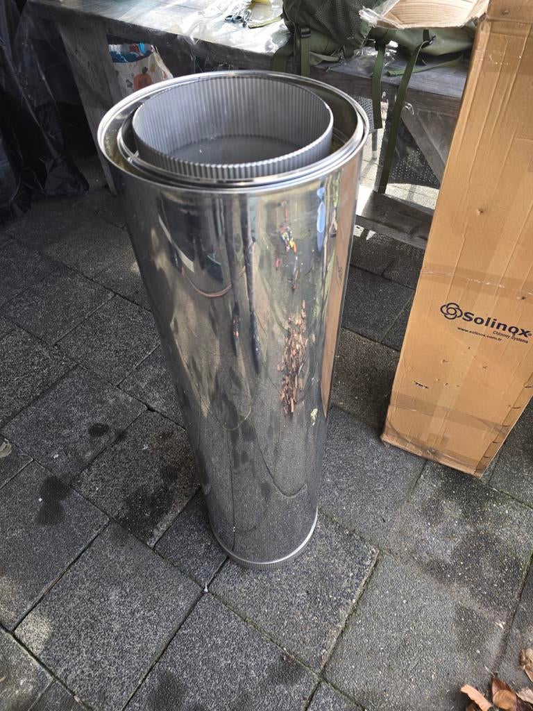 Solinox dubbelwandige kachelpijp 1 meter, Ophalen of Verzenden, Inbouw, Hout, Nieuw
