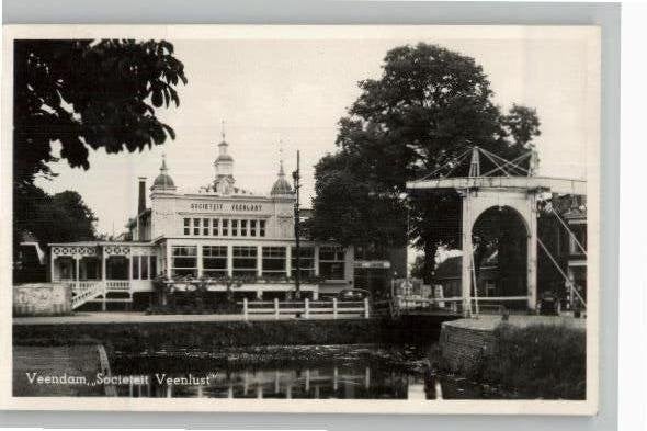 Veendam Socièteit Veenlust st 1950, Ophalen of Verzenden, 1940 tot 1960, Gelopen, Groningen