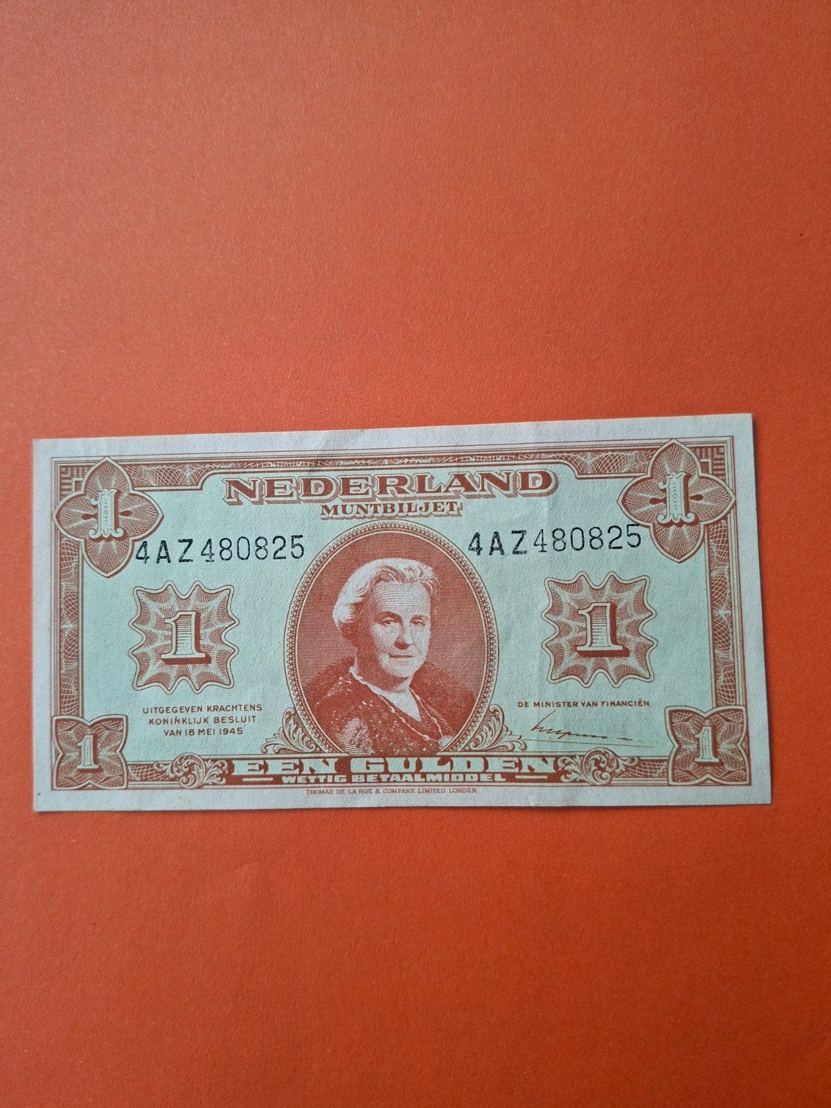 1 gulden Wilhelmina uit 1943
in AUNC
Serie nummer 4 AZ 48082, Postzegels en Munten, Bankbiljetten | Nederland, Ophalen of Verzenden