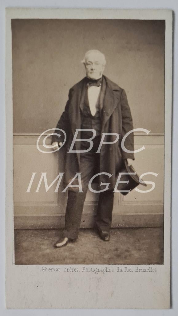 cdv man staand hoge hoed Ghrémar frères 1860/1862, Verzamelen, Verzenden, Voor 1940, Gebruikt, Foto