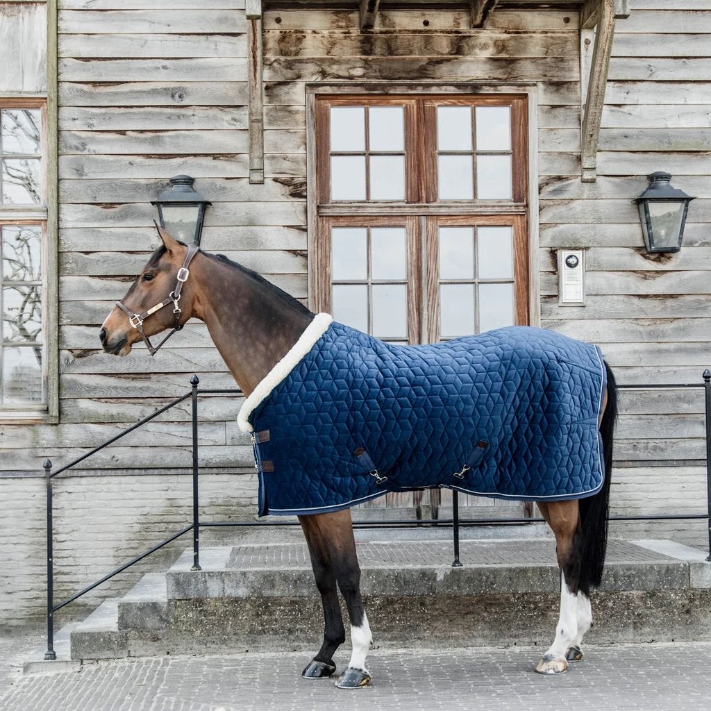 Kentucky deken blauw show rug velvet 155cm 160g navy nieuw, Dieren en Toebehoren, Ophalen of Verzenden