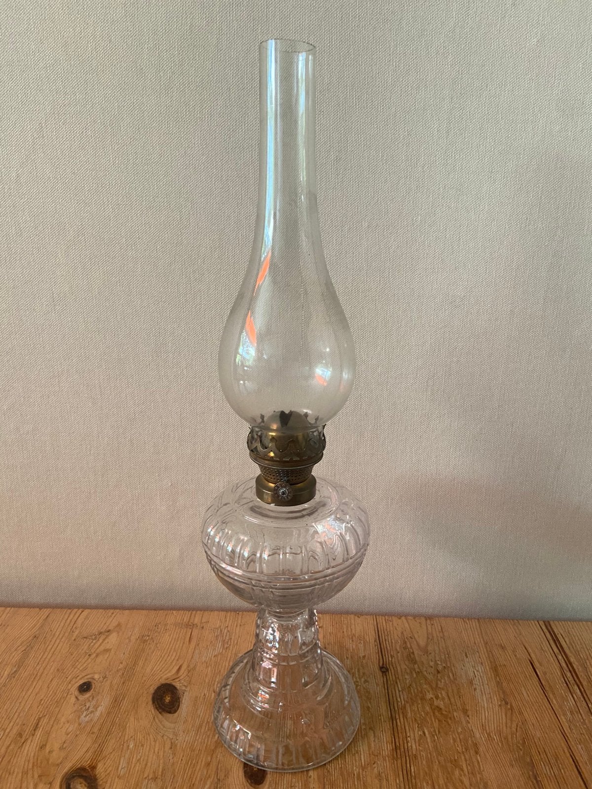 Olielamp Glas L&B Brevete, Huis en Inrichting, Woonaccessoires | Kandelaars en Kaarsen, Ophalen, Gebruikt, Glas, Lantaarn