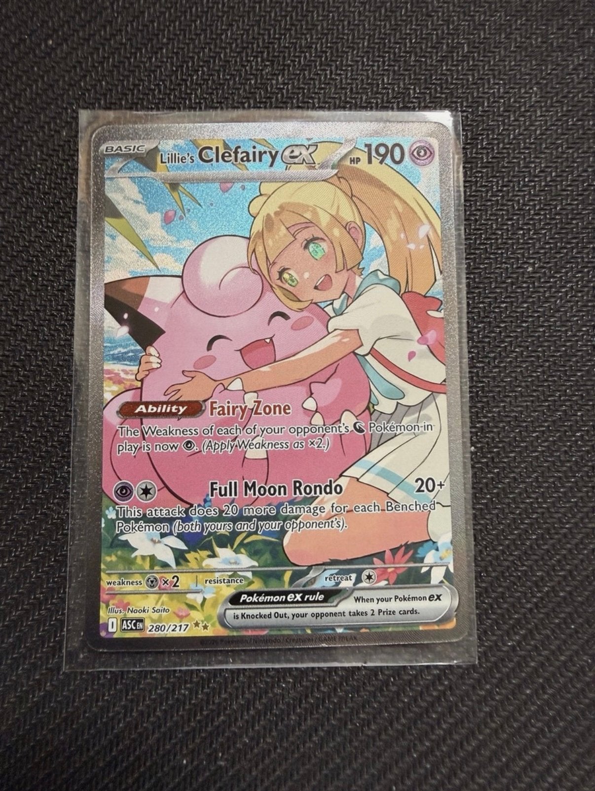 Lillie’s clefairy ex 280, Hobby en Vrije tijd, Verzamelkaartspellen | Pokémon, Ophalen of Verzenden, Nieuw, Losse kaart, Foil