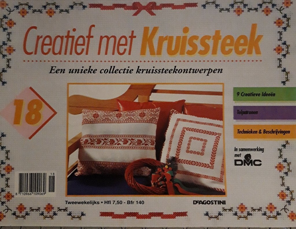 Creatief met Kruissteek 18 met patroonbladen, Ophalen of Verzenden, Zo goed als nieuw, Borduren en Naaien