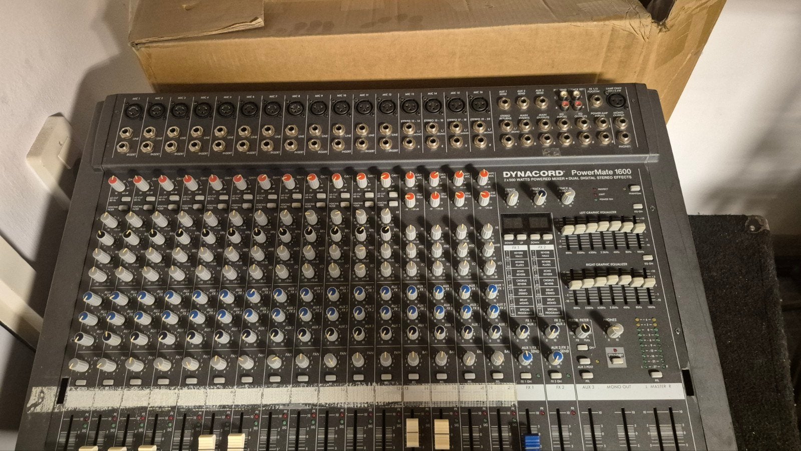Dynacord PowerMate 1600 Powermixer, Ophalen of Verzenden, Gebruikt, 20 kanalen of meer, Microfooningang