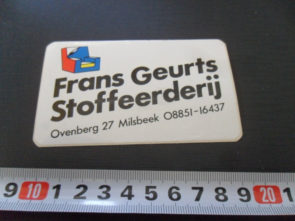 sticker Milsbeek Frans Geurts Stoffeerderij Overnberg 27, Ophalen, Zo goed als nieuw