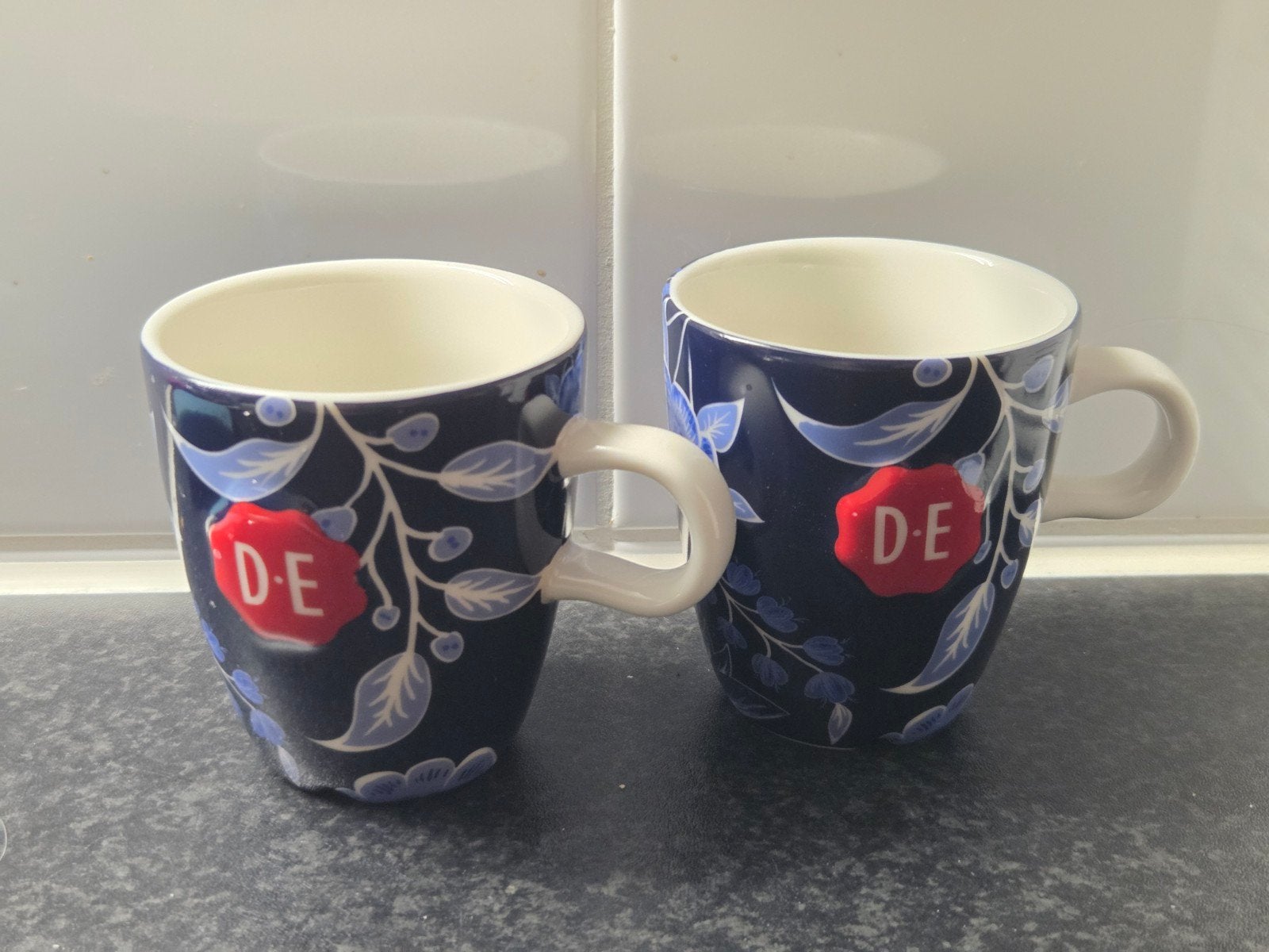 2 Douwe Egberts Hylper Heritage Senseo Mokjes - Donkerblauw, Overige merken, Nieuw, Ophalen of Verzenden, Overige stijlen