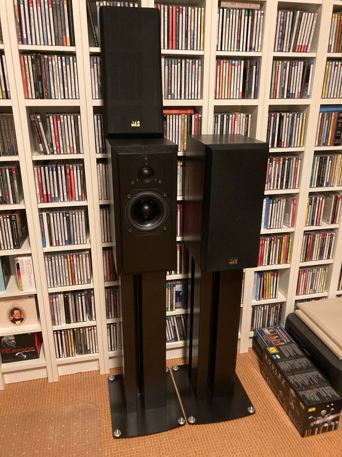 ATC SCM 10 luidsprekers met stands, Stereo speakers, Gebruikt, Inclusief standaarden, Ophalen