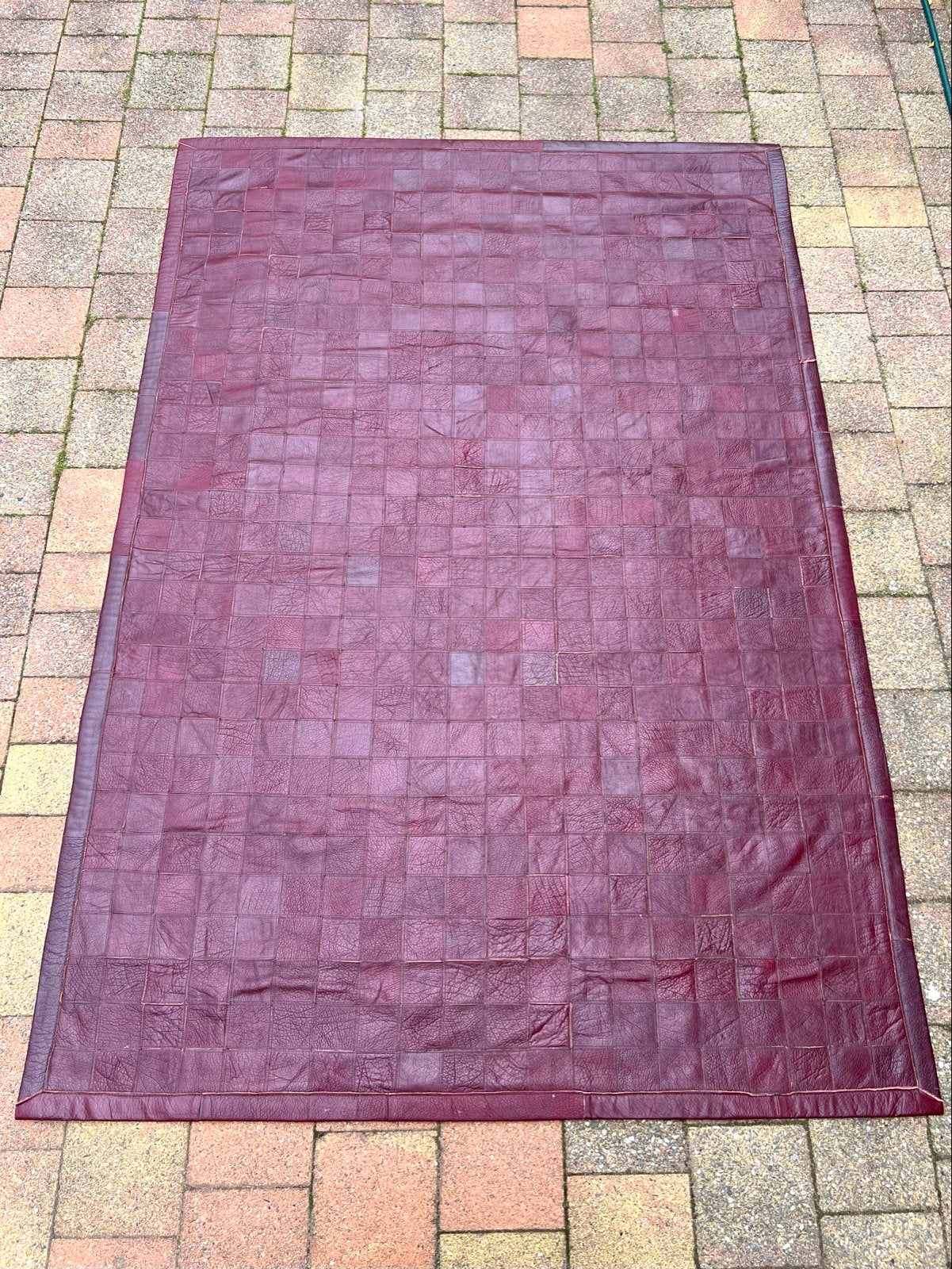 Handgemaakt Leren Patchwork Vloerkleed - 160x230 cm, Gebruikt, 150 tot 200 cm, 200 cm of meer, Ophalen of Verzenden
