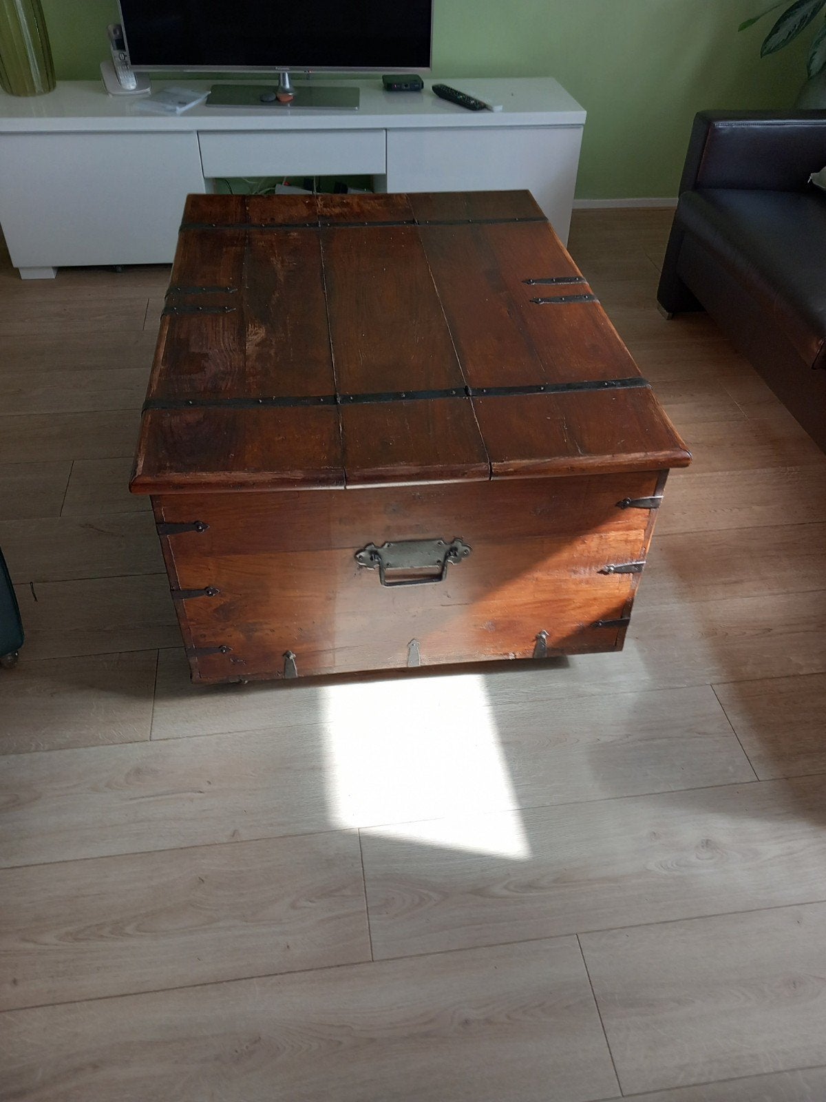 Antieke dekenkist op wielen, Huis en Inrichting, Woonaccessoires | Kisten, Ophalen, Gebruikt, 50 tot 100 cm, 50 tot 75 cm