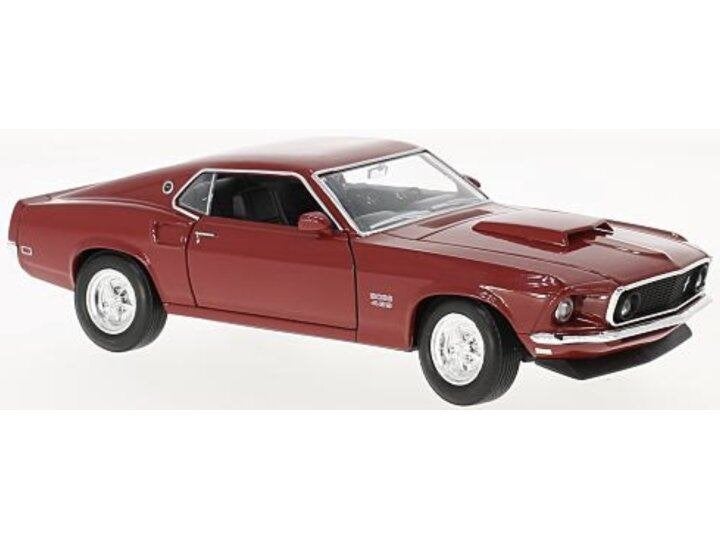 Welly: 1969 Ford Mustang Boss 429 Rood 1:24, Hobby en Vrije tijd, Modelauto's | 1:24, ., Nieuw, Ophalen of Verzenden, .
