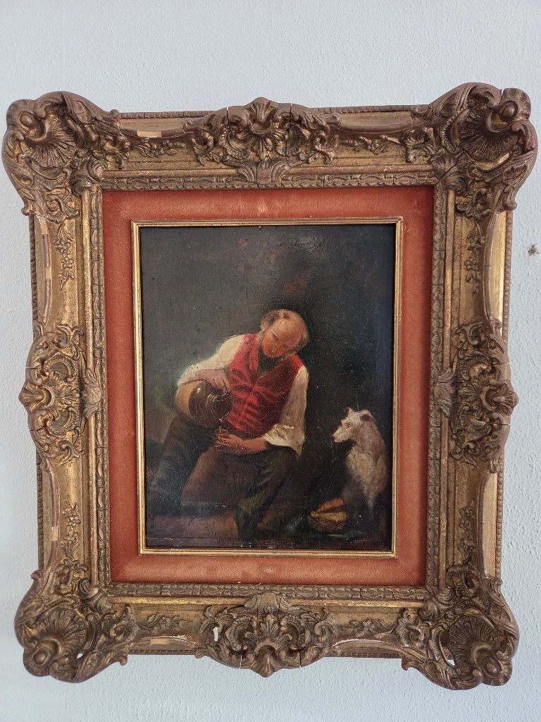 Artz, Paneel, Portret of Personen, Ophalen of Verzenden, Olieverf