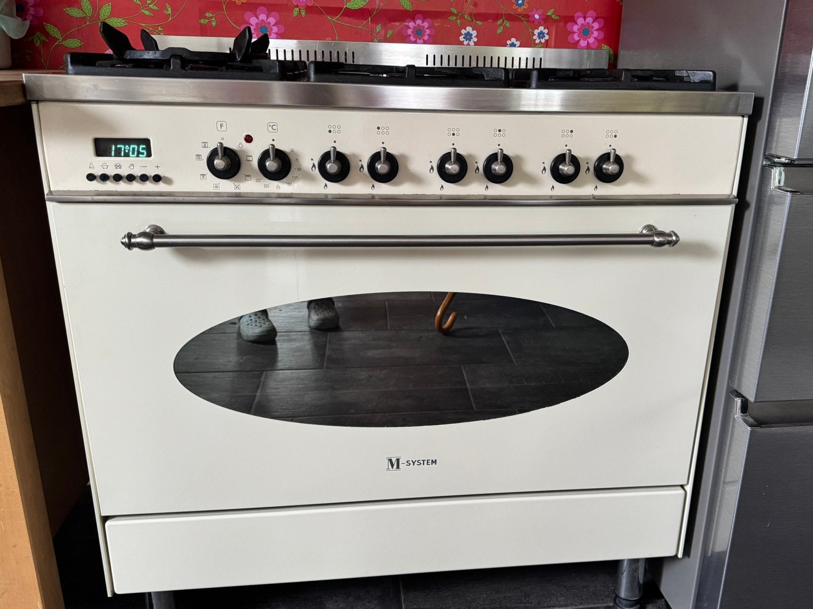 6-pits gasfornuis met elektrische oven van M-system, Ophalen, 60 cm of meer, Grill, Zo goed als nieuw