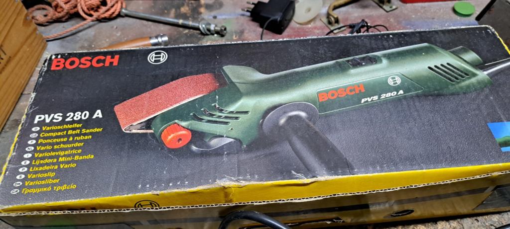 Bosch PVS 280 A Bandschuurmachine - Zo goed als nieuw, Ophalen of Verzenden, Zo goed als nieuw, Bandschuurmachine