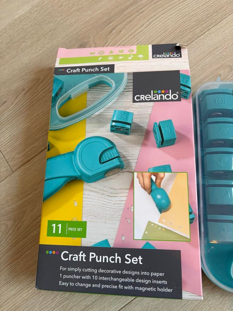 Crelando Craft Punch Set Ponsset - 11-delig, Geschikt voor snijden, Gereedschap of Toebehoren, Nieuw, Meerkleurig