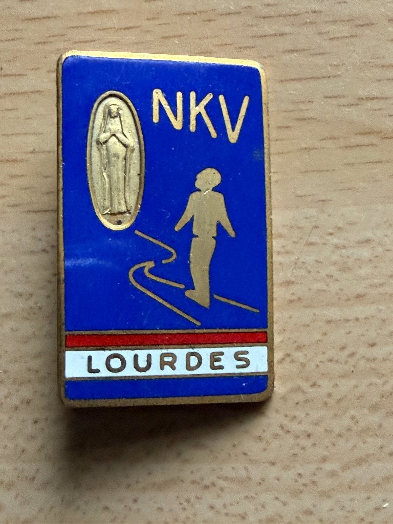 pin 2 stuks, lourdes-pin, Ophalen of Verzenden, Overige onderwerpen