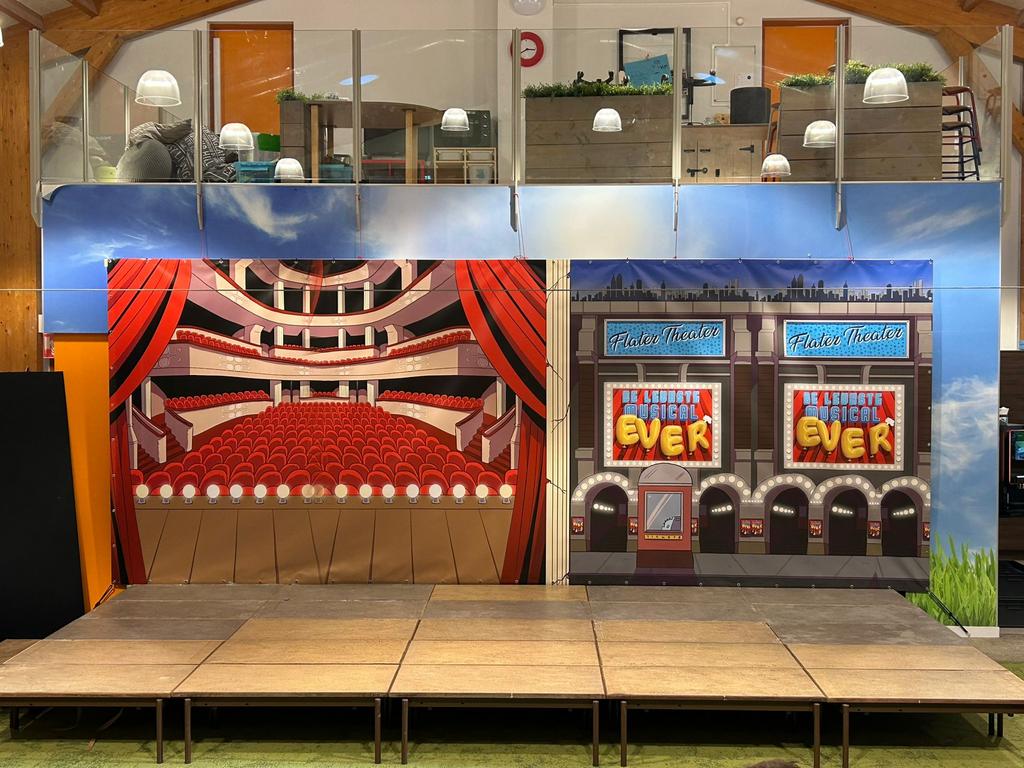 DECOR VOOR DE LEUKSTE MUSICAL EVER BANNER DOEK ACHTERGROND, Diversen, Schoolbenodigdheden, Ophalen