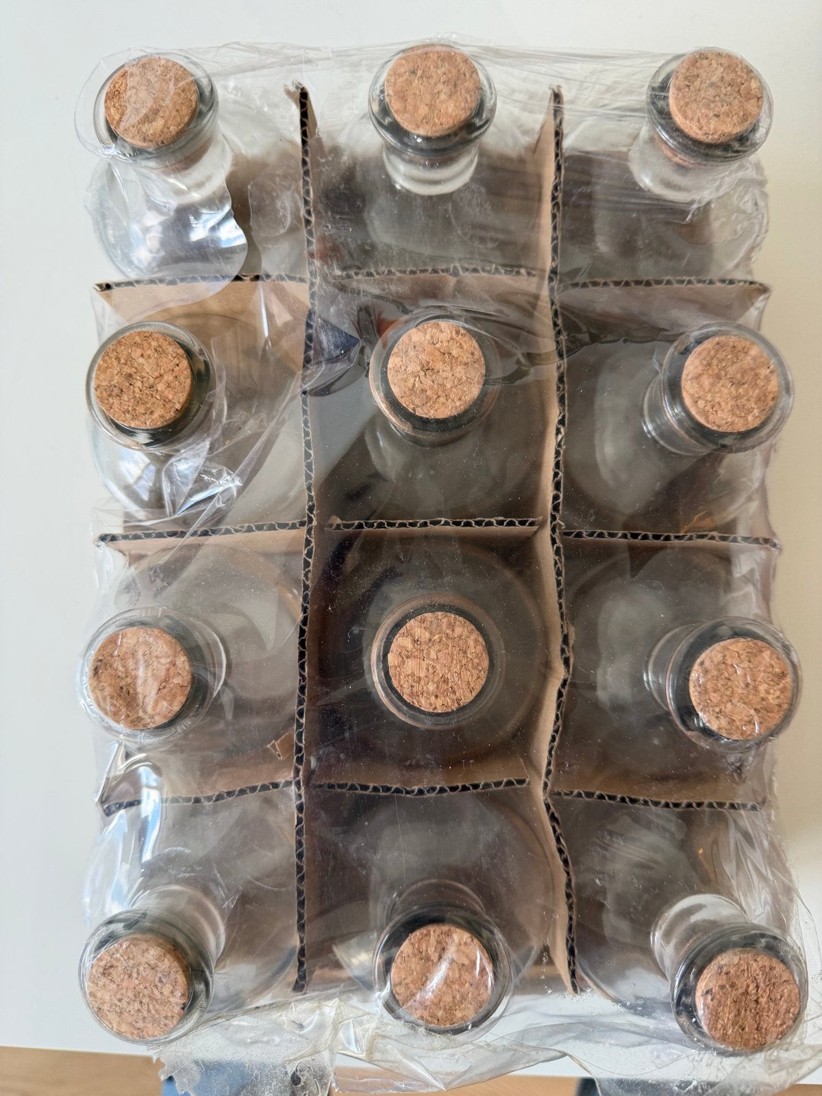 12 Nieuwe Glazen Flessen met Kurk - 250 ml, Ophalen, Nieuw, Glas, Pot of Kruik