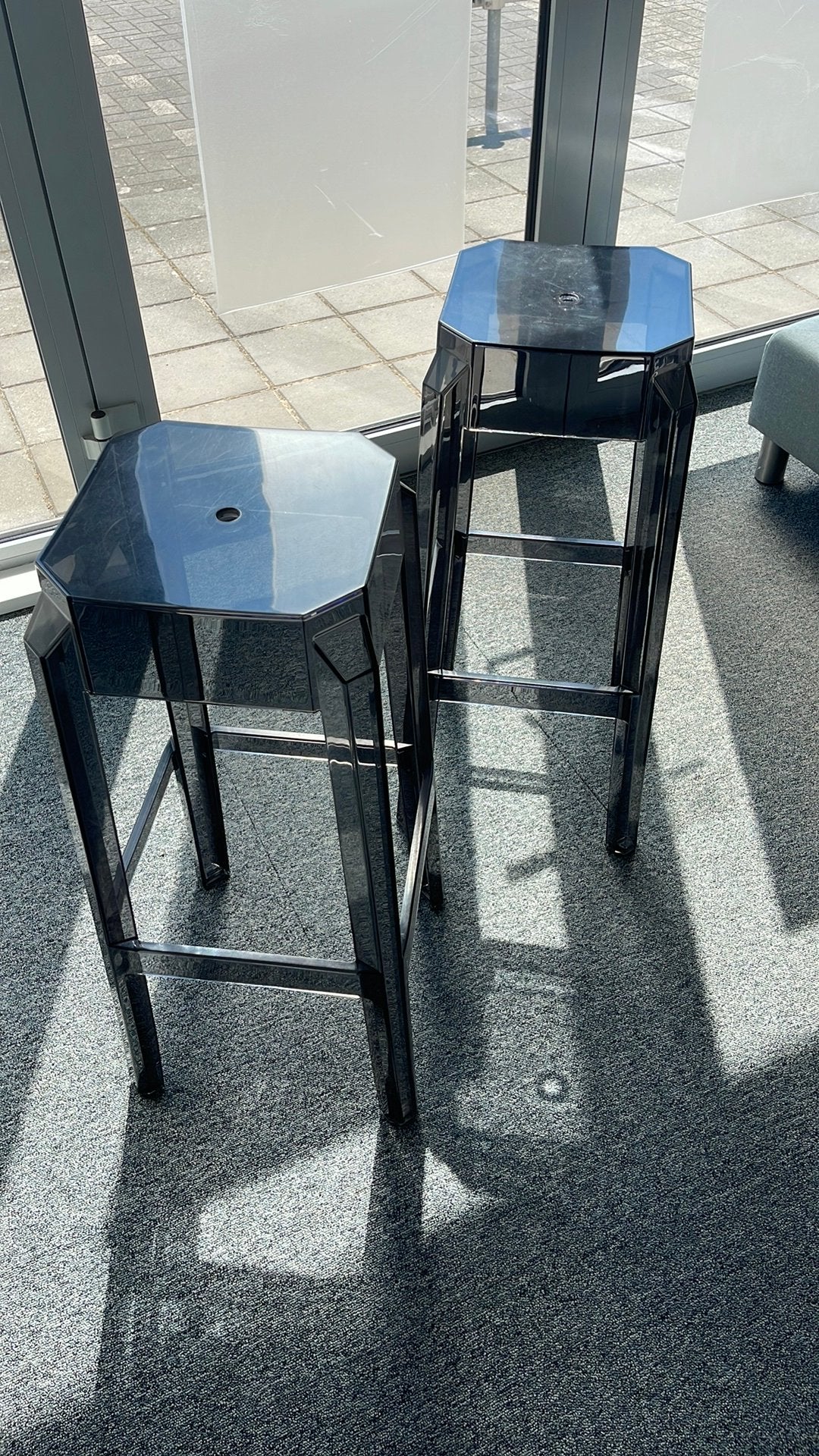 Barkrukken 2 stuks, Huis en Inrichting, Barkrukken, Ophalen, Zo goed als nieuw, 60 tot 90 cm