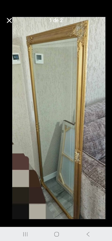 Goude Grote Spiegel, Huis en Inrichting, Woonaccessoires | Spiegels, Ophalen, Zo goed als nieuw, 150 tot 200 cm, Rechthoekig