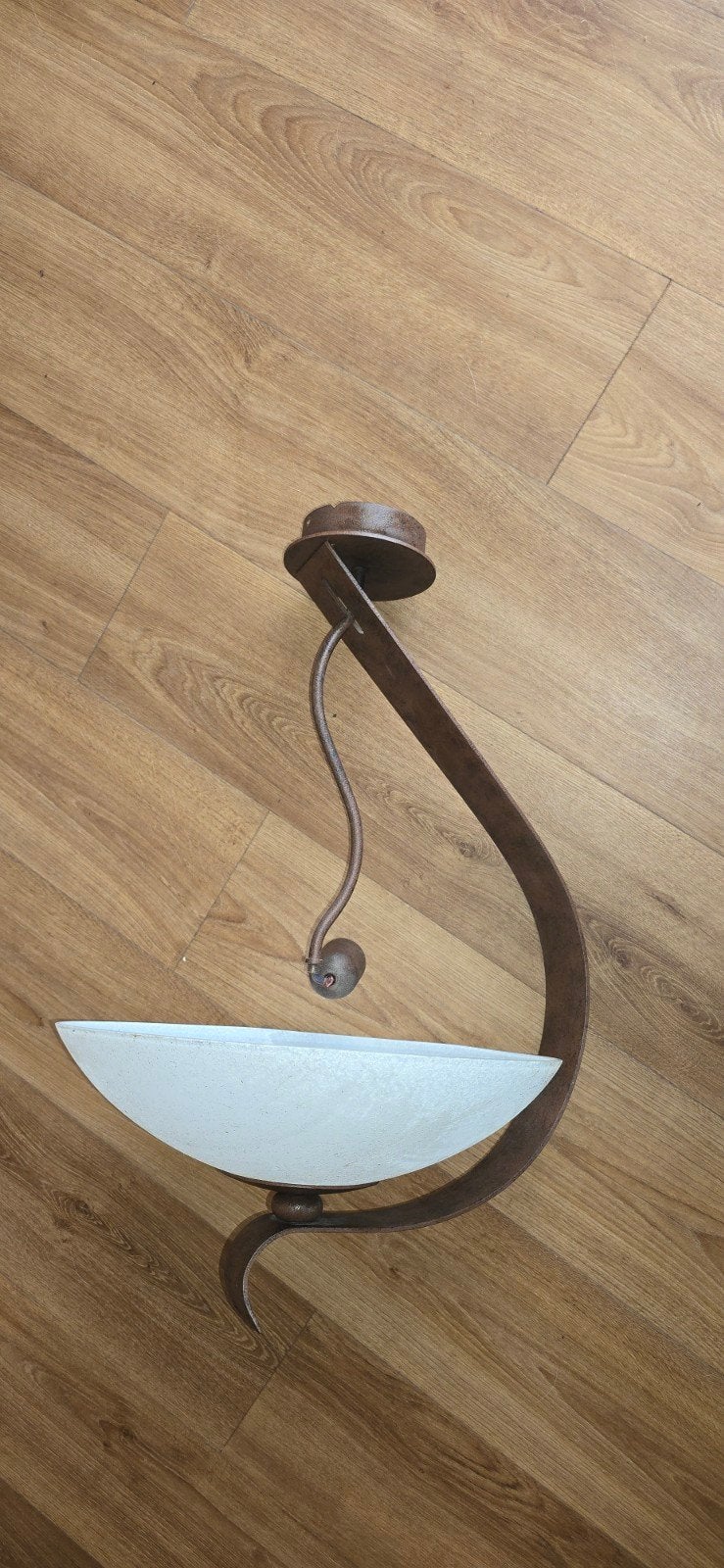 Bijzondere hanglamp – retro uitstraling – bruin/crème, Huis en Inrichting, Lampen | Hanglampen, Ophalen, Gebruikt