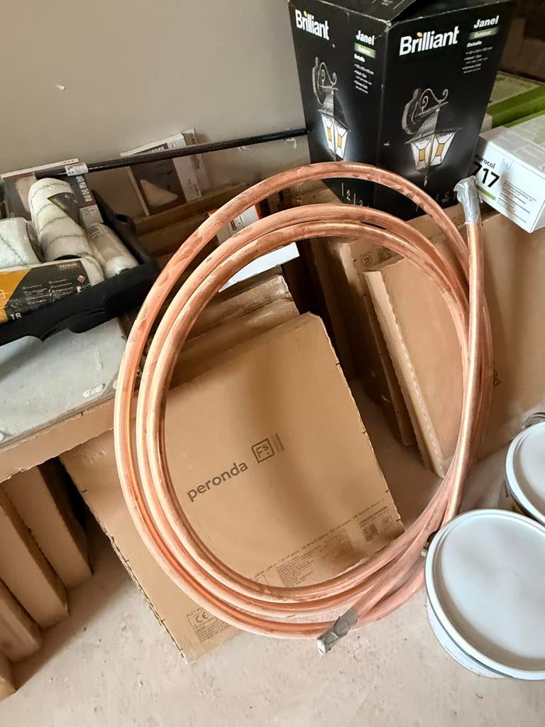7m Ronde flexibele koperen gasleiding 22mm x 1.1, Ophalen, Overige materialen, 6 meter of meer, Overige typen