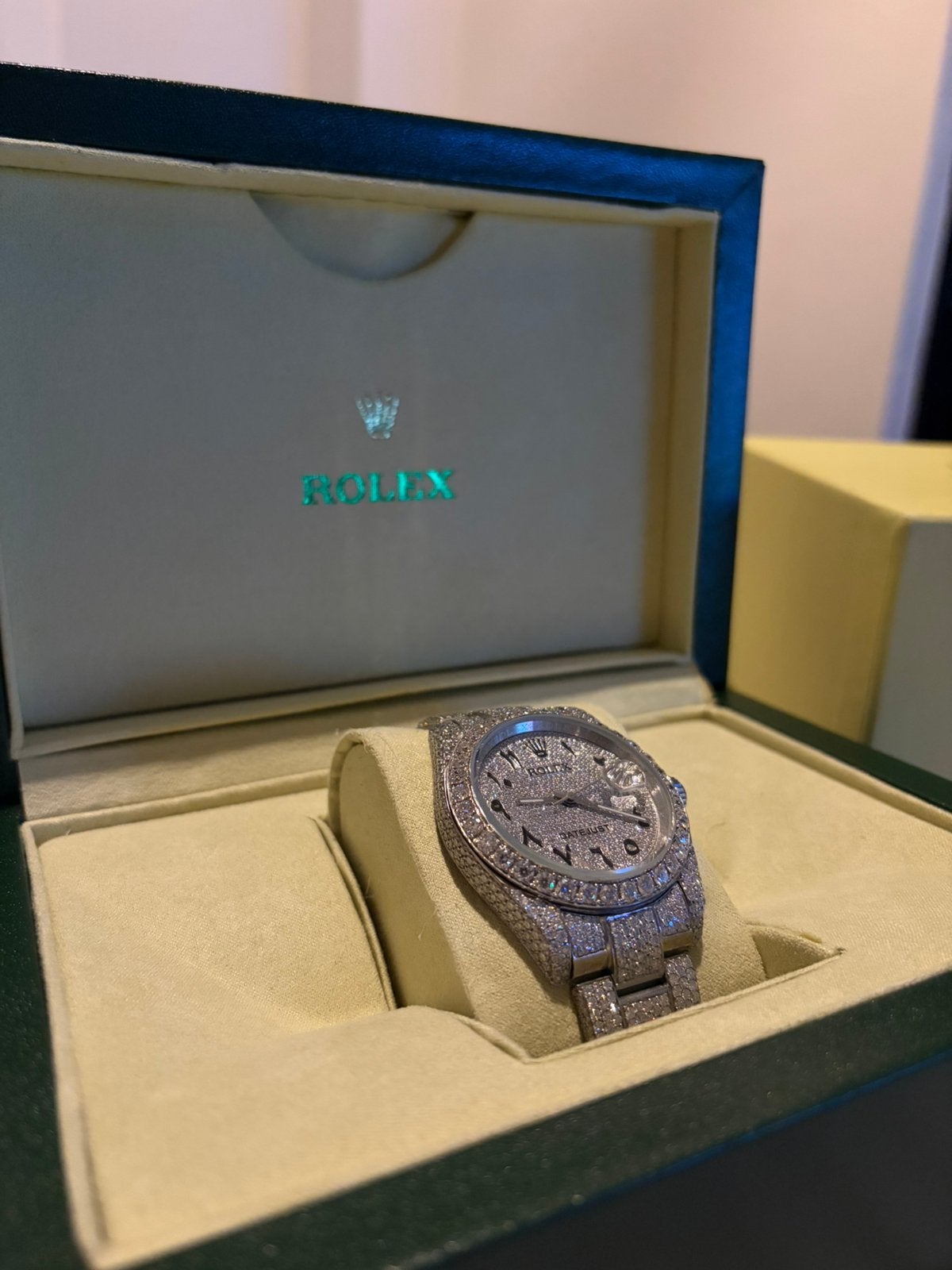 Date just volledig moissanite, Ophalen of Verzenden, Zo goed als nieuw, Staal, Overige merken