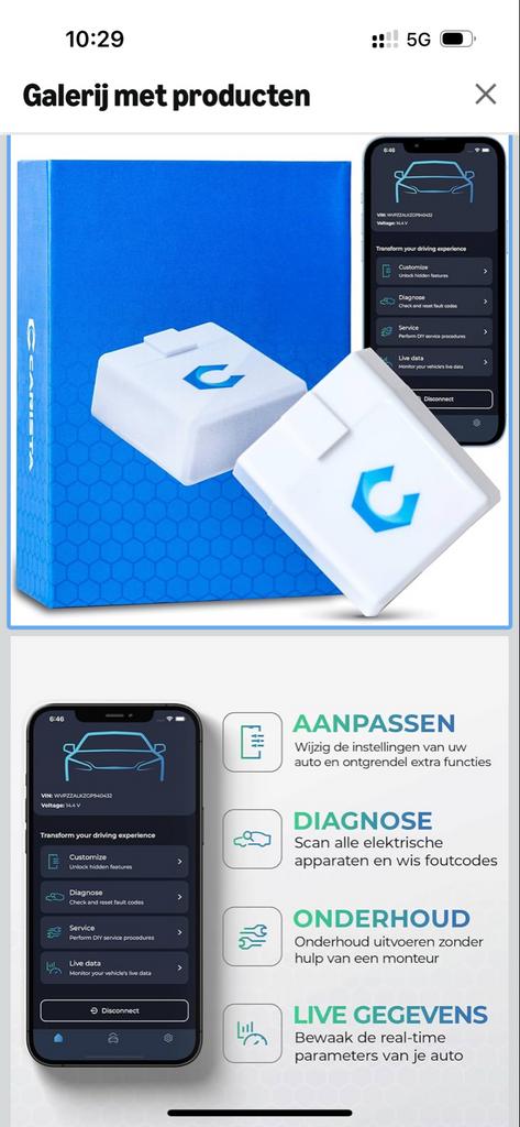 Carista OBD2 Adapter , Aanpassen en onderhoud, Auto diversen, Auto-accessoires, Ophalen of Verzenden, Nieuw