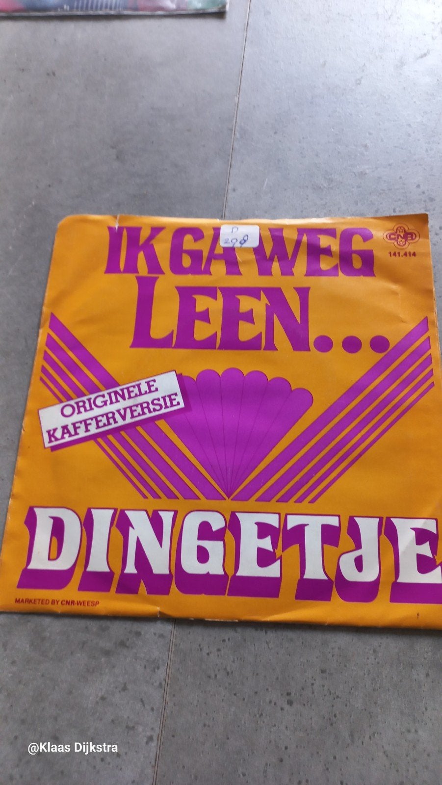 Dingetje - Ik Ga Weg Leen... (Originele Kafferversie), Gebruikt, Originele persing, 7 inch, 1980 - 1989