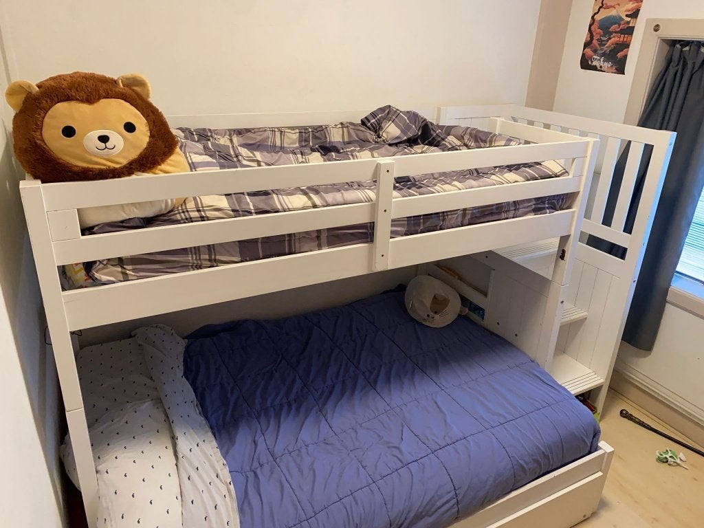 Stevig stapelbed, slaapplek voor 4 pers., Ophalen, Gebruikt, 160 tot 180 cm, Tweepersoons