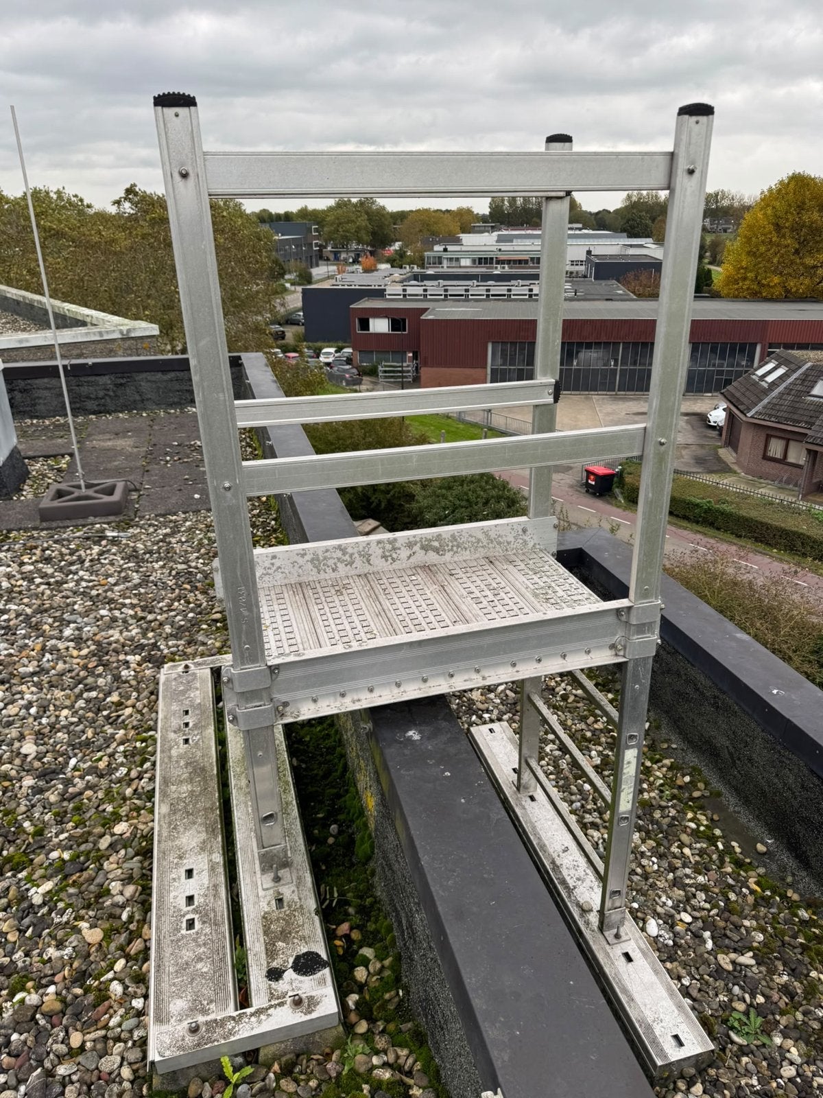 Aluminium dakoverstapbordes 100x60 cm met leuningen, Ophalen, Gebruikt, Overige typen, Nvt
