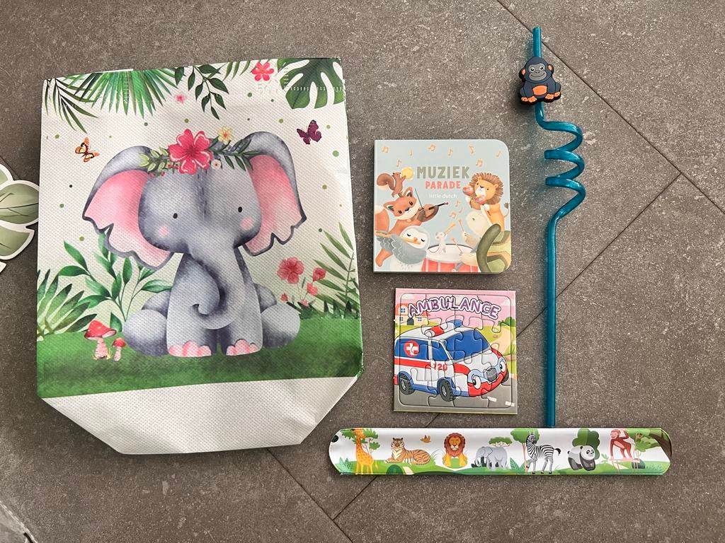 Traktatie Safari Thema - 10 complete setjes, Ophalen of Verzenden, Nieuw, Feestartikel, Verjaardag