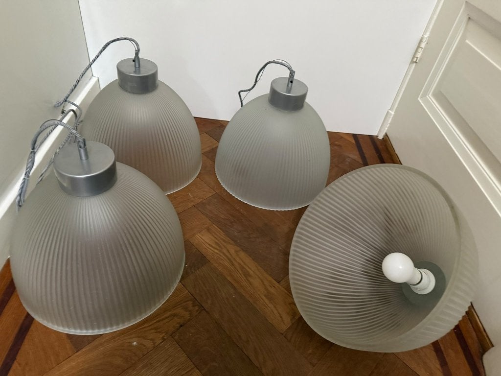 Set van 4 Vintage Ikea Calcium Lampen - Ø 35 cm, Ophalen, Gebruikt, Kunststof, Vintage, Retro