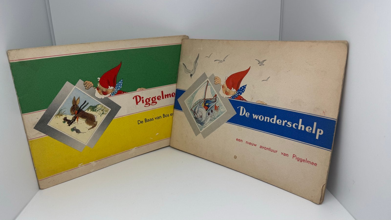 2x Piggelmee boeken: De Baas van Bos en...de Wonderschelp, Verzenden, Gelezen