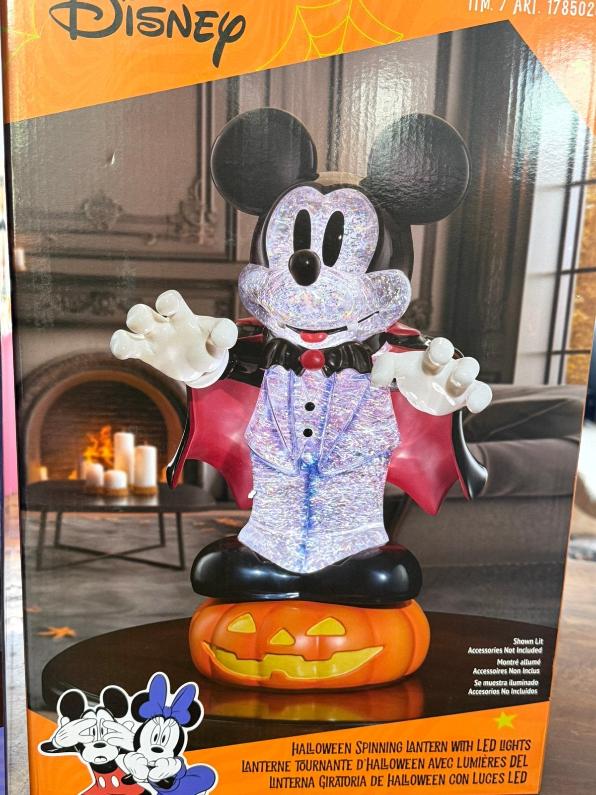 Mickey vampier lantaarn met glitters en verlichting, Ophalen of Verzenden, Mickey Mouse, Nieuw, Beeldje of Figuurtje