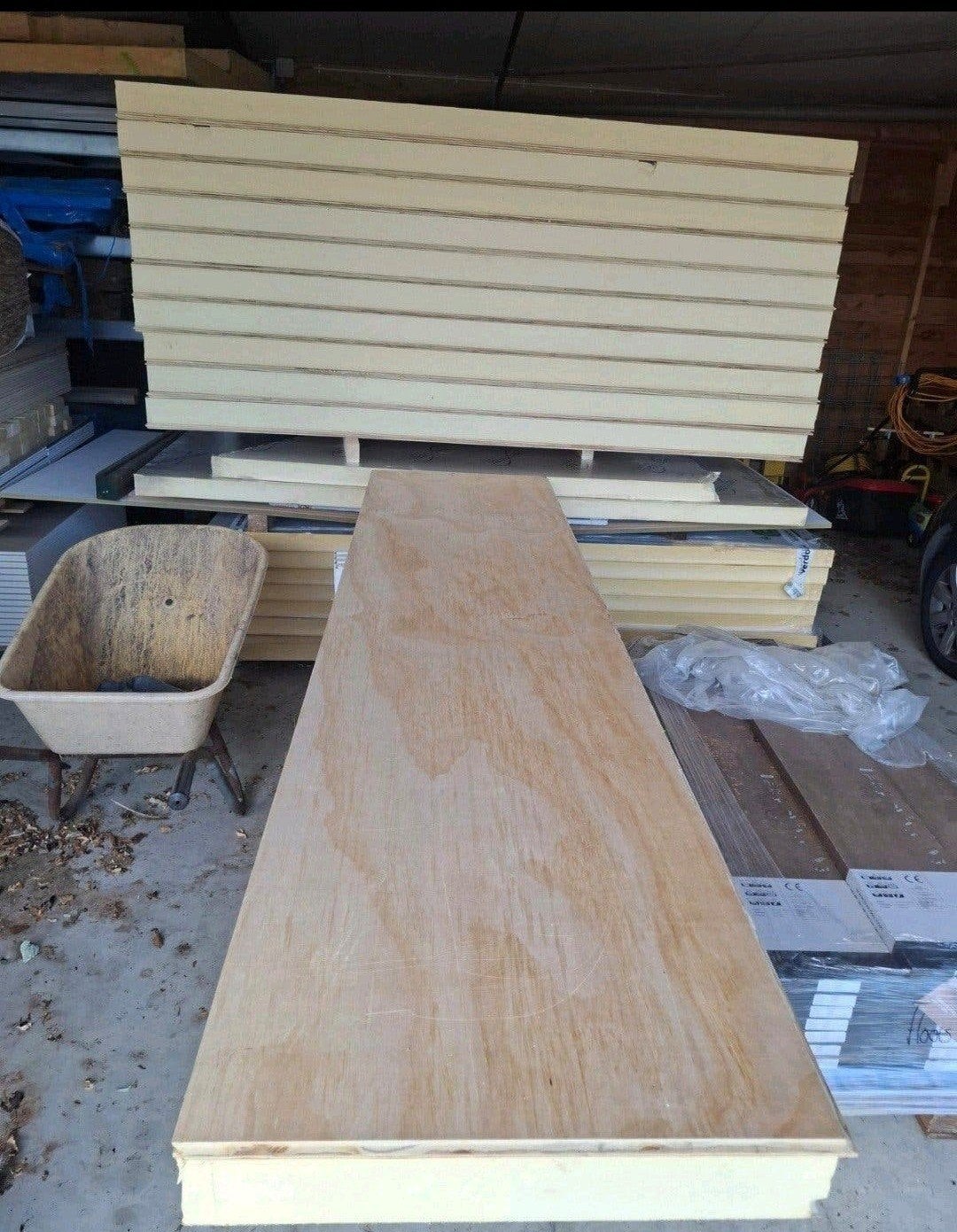 nieuw isolatieplaten met multiplex toplaag 11 stuks, Ophalen, Nieuw, Plank