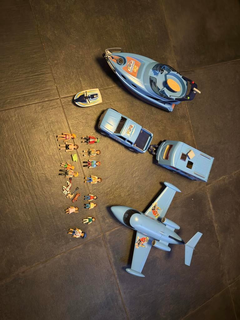 Playmobil voertuigen, boot en figuren set, Ophalen of Verzenden, Gebruikt, Jongen of Meisje