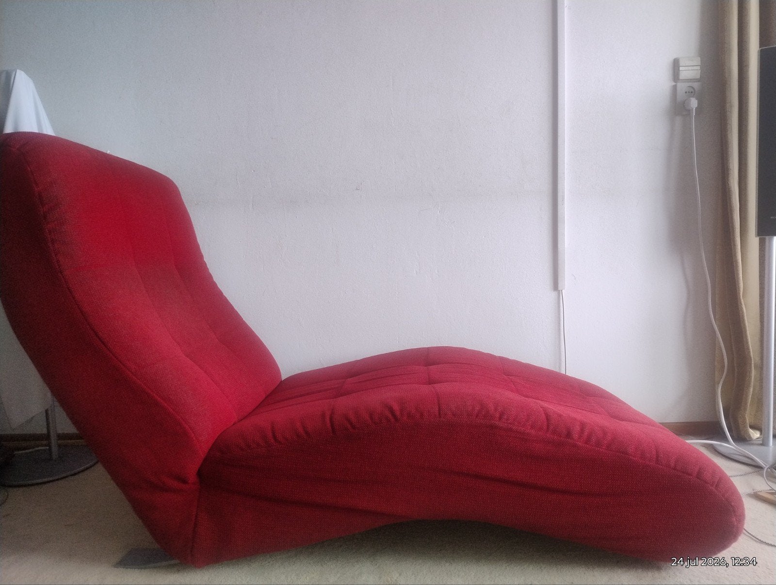 Rode Chaisse longue / Relaxfauteuil - Modern & Comfortabel, Ophalen, Gebruikt, Eenpersoons, Minder dan 75 cm