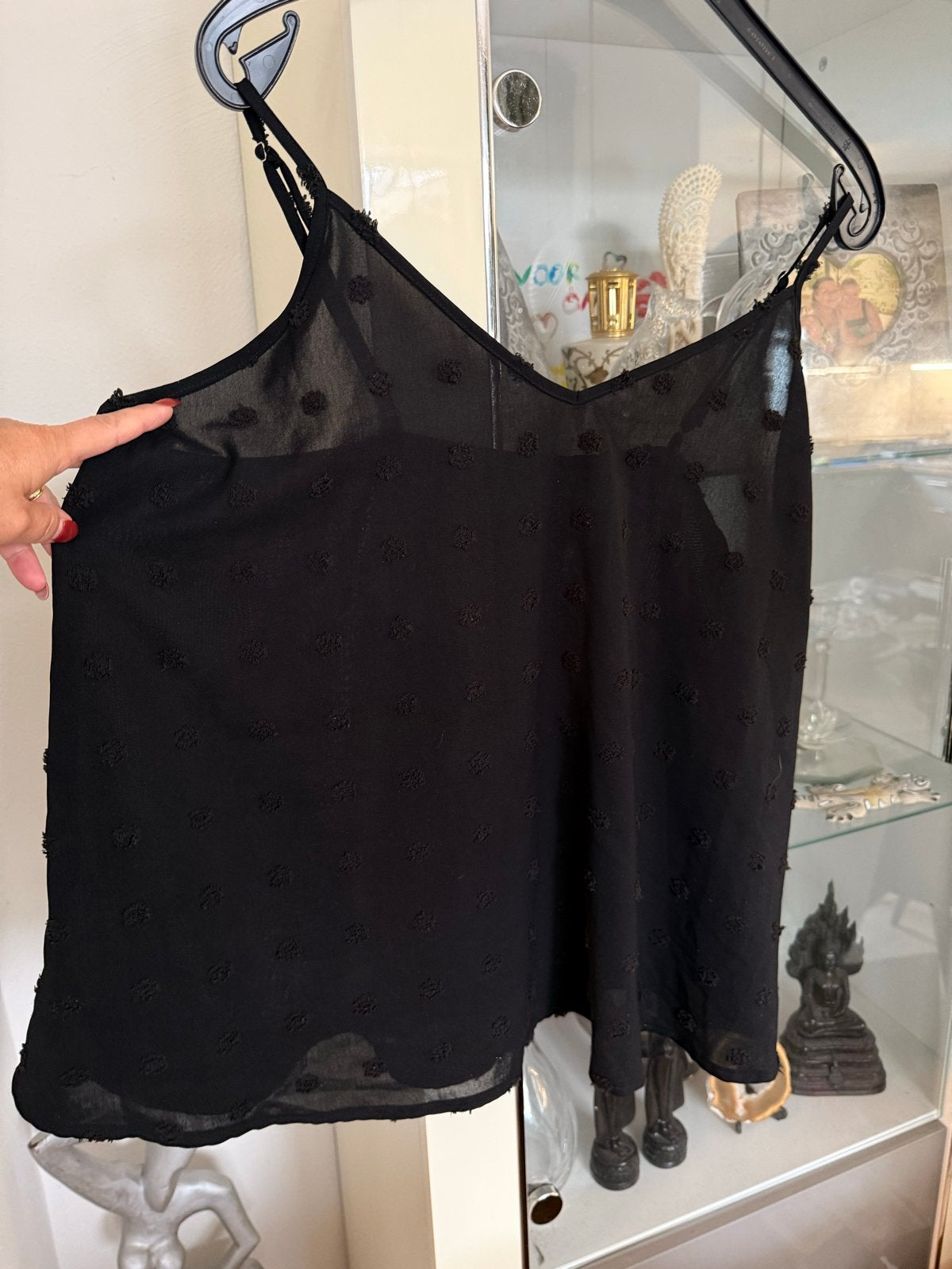 Zwart topje maat 50, Kleding | Dames, Grote Maten, Ophalen of Verzenden, Zo goed als nieuw, Zwart, Shirt of Top
