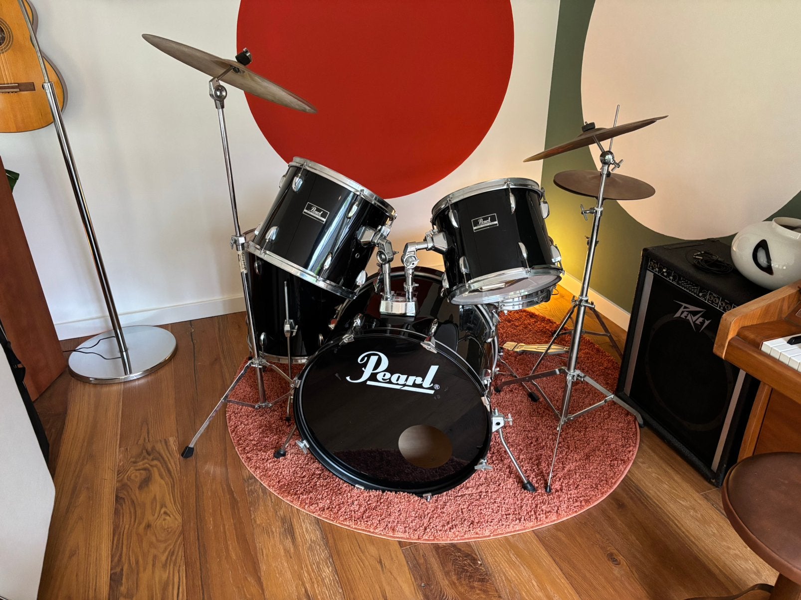 Pearl Forum Black Drumstel, Ophalen, Gebruikt, Pearl