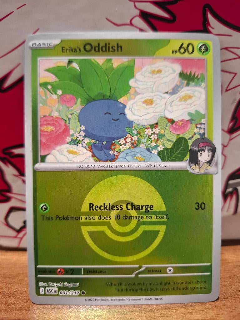 Pokemon Oddish ASC 001/217 pokeball, Ophalen of Verzenden, Nieuw, Losse kaart