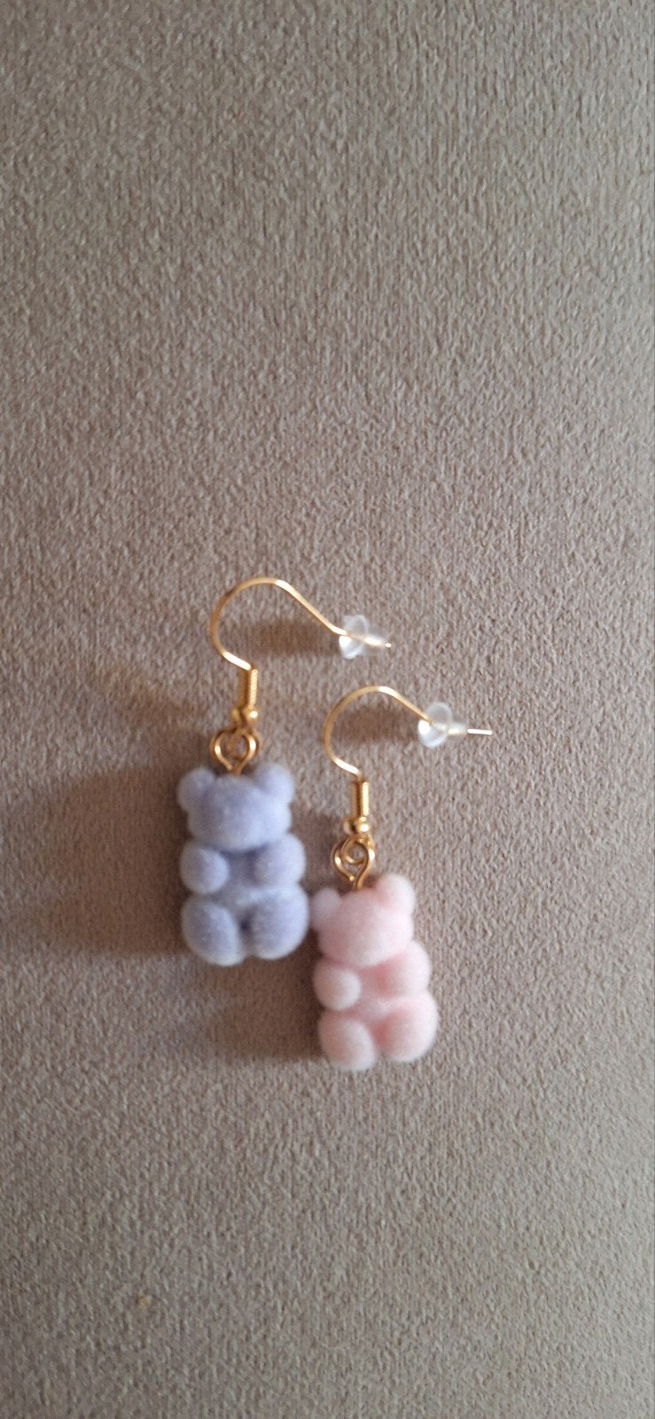 Leuke Gummy Bear Oorbellen - Roze en Paars, Overige materialen, Hangers, Nieuw, Ophalen of Verzenden