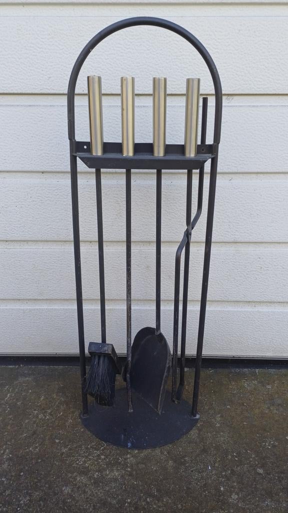 Houtkachel set pook tang schep Haardstel met 4 accessoires, Ophalen of Verzenden, Gebruikt, Vrijstaande haard, Houthaard