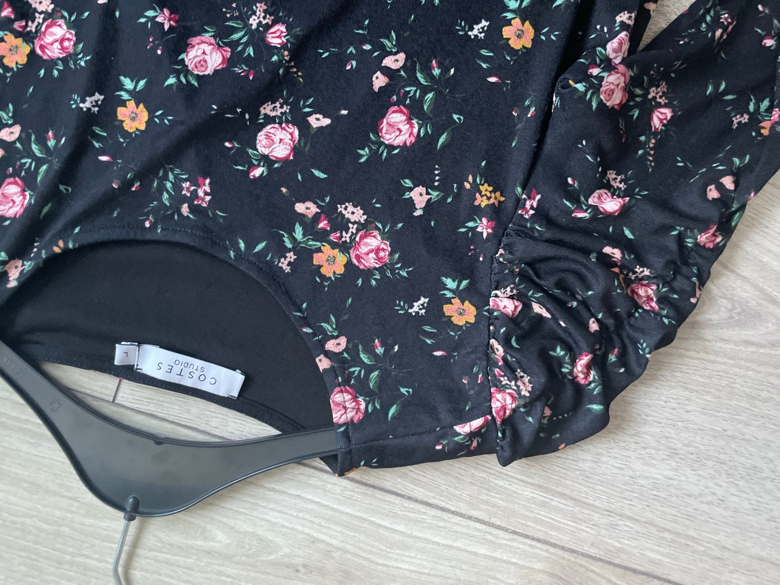 Costes jurk maat L met bloemenprint, Ophalen of Verzenden, Zo goed als nieuw, Maat 42/44 (L), Zwart