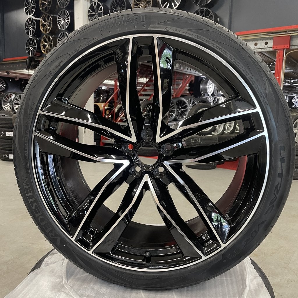 22" Zwarte velgen passend op de Audi Q5 + Vredestein Zomer, Niet ingevuld, 265 mm, Banden en Velgen, Niet ingevuld