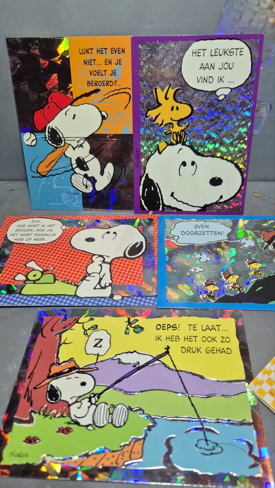 5 Vintage Hallmark Snoopy Kaarten Nieuw met Enveloppen, Ophalen of Verzenden, 1980 tot heden, Ongelopen