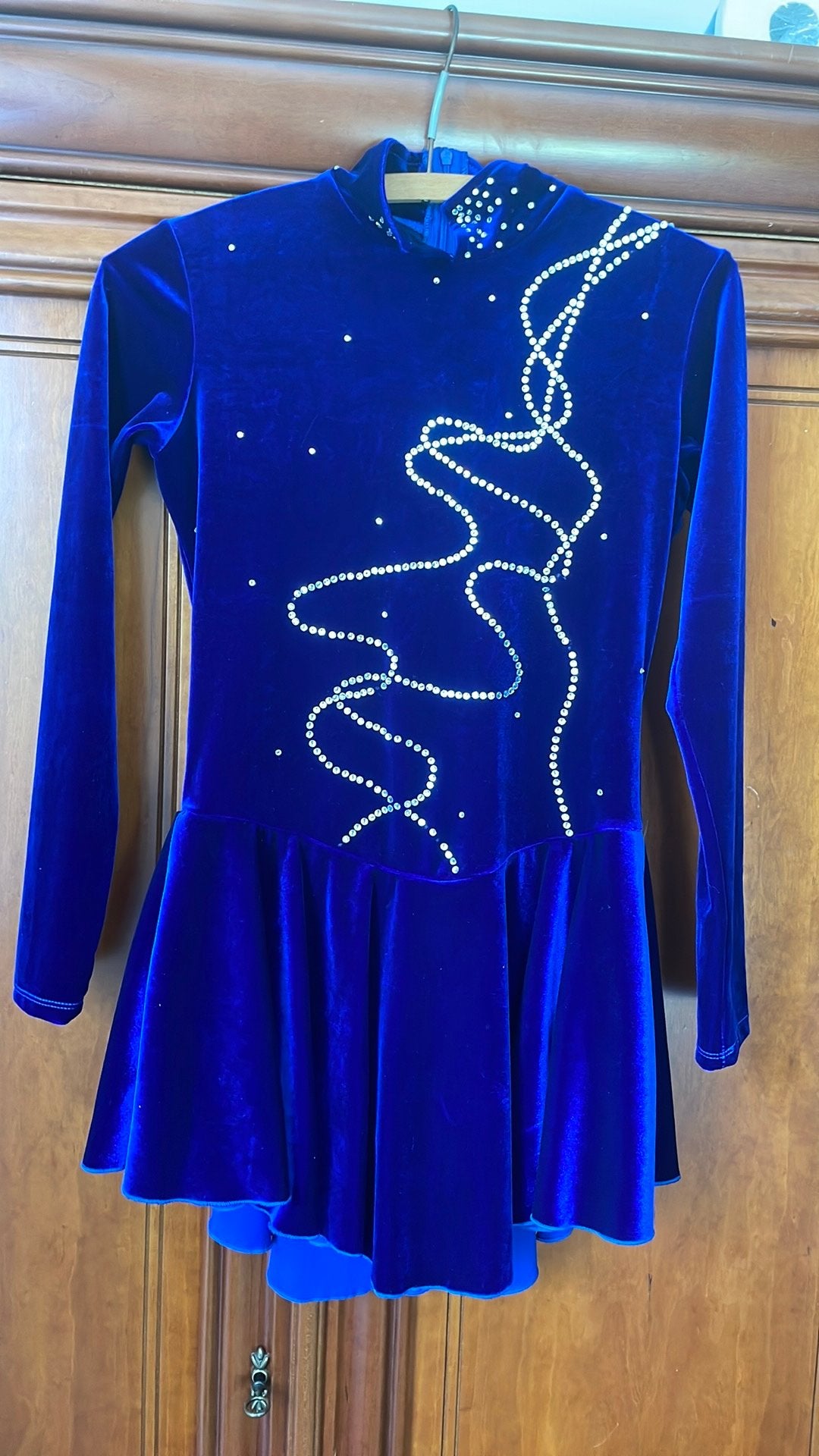 Blauw schaatspak maat m met glitter, Ophalen of Verzenden, Gebruikt, Kleding